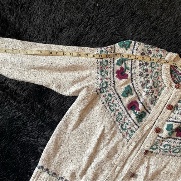 90s Y2K granny chic cottage core Northern Reflections fair isle cardigan Pansy - Picture 14 of 14
